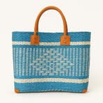 Handgemaakte sisal mand met leren handvatten, Ophalen of Verzenden, Nieuw, Overige kleuren, Overige typen