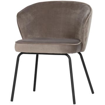 WOOOD Admit eetkamerstoel velvet khaki, Nieuw