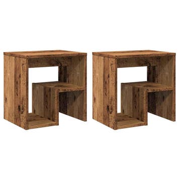 vidaXL Nachtkastjes 2 st 40x30x40 cm bewerkt hout oud, Verzenden, Nieuw, Hout