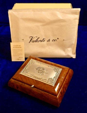 Valenti & Co - Sieradendoos - .925 zilver, Knoesthout -, Antiek en Kunst