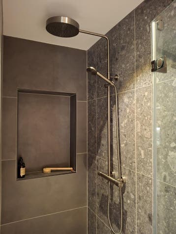 Regendoucheset Geborsteld Zwart 0038 - 44, Ophalen, Nieuw, Douche