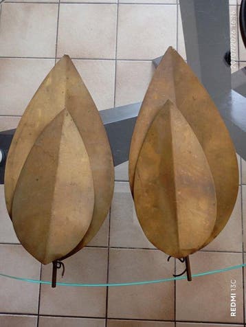 Wandkandelaar (2) - Verguld messing, Antiek en Kunst