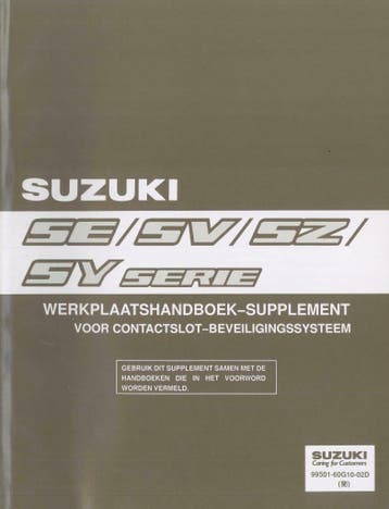 1996 Suzuki SE/SV/SZ/SY Serie Werkplaatshandboek Supplement, Verzenden