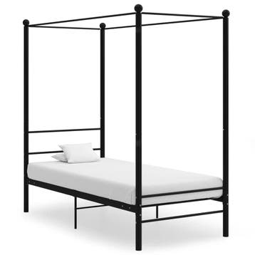 Design Hemelbed Zwart | Laatste Stuk! | 35% Korting, Huis en Inrichting, Slaapkamer | Bedden, 90 cm, Eenpersoons, Zwart, Ophalen of Verzenden