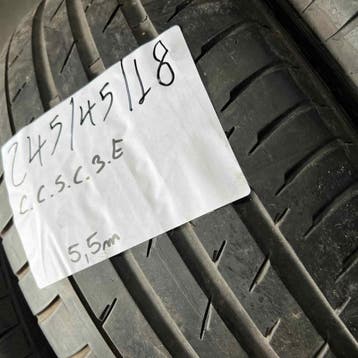 2 x Continental 245-45-18 Zomerbanden 5,5mm, 18 inch, Ophalen of Verzenden, Band(en), Personenwagen