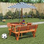 Picknicktafel voor 4 kinderen met parasol massief vurenhout, Tuin en Terras, Verzenden, Nieuw