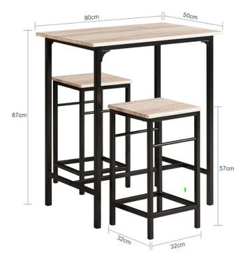 2dekans | SoBuy Bistrotafel - 3-Delig - 2 Stoelen -, Ophalen of Verzenden, Zo goed als nieuw, Overige kleuren