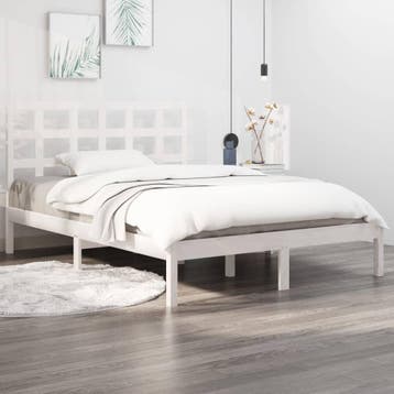 vidaXL Bedframe massief hout wit 160x200 cm, Verzenden, Wit, 200 cm, 160 cm