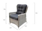 Marina lounge tuinstoel verstelbaar wit grijs, Tuin en Terras, Tuinstoelen, Ophalen of Verzenden, Nieuw, Wicker