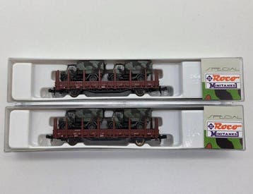 Roco N - 929 - Model treinwagon (2) - Minitanks Rungenwagen, Nieuw