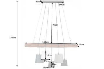 Hanglamp LEVELS 115cm drijfhout zonder lampenkappen - 40693, Ophalen of Verzenden, Nieuw
