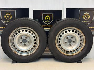 2 stuks VW Transporter T5 stalen velgen met All-Seasons, 16 inch, Banden en Velgen, All Season, Bestelwagen