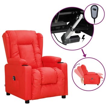 vidaXL Fauteuil verstelbaar elektrisch kunstleer rood, Verzenden, Nieuw