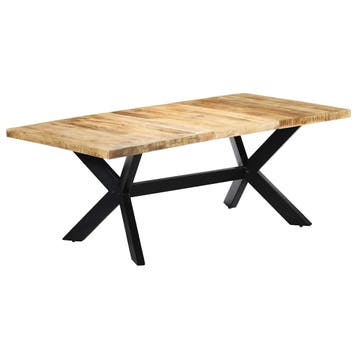 vidaXL Eettafel 200x100x75 cm massief mangohout, Verzenden, Nieuw