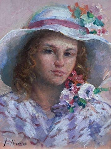 Salvatore Ciaurro (1942) - Ragazza con cappello