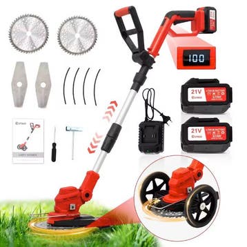 21V Accu Grastrimmer met 2× 4000mAh Batterijen en Messen, Zakelijke goederen, Verzenden