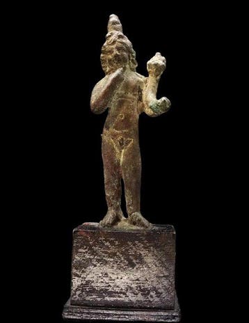 Oud-Egyptisch Brons - Harpocrates houdende een hoorn des