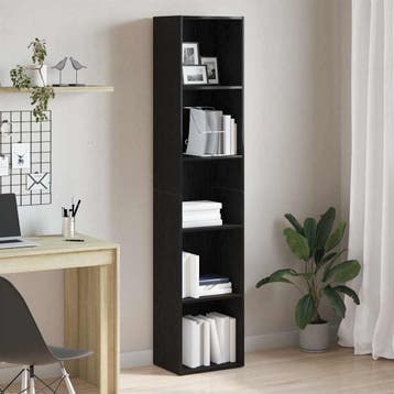 vidaXL Boekenkast zwart eiken 40x30x189 cm bewerkt hout, Huis en Inrichting, Kasten | Boekenkasten, Verzenden, Nieuw, Overige houtsoorten