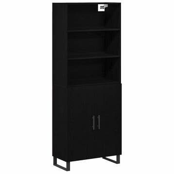 vidaXL buffetkast 2 st Zwart Eiken 69,5 x 34 x 180 cm, Minder dan 50 cm, Verzenden, Nieuw, Minder dan 100 cm