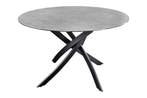 Ronde eettafel ALPINE 120cm antraciet keramiek zwart metalen, Ophalen of Verzenden, Nieuw