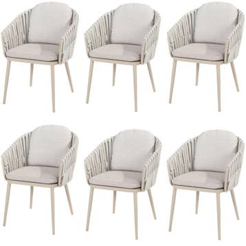 Eva dining tuinstoel latte rope Taste 4SO set van 6, Ophalen of Verzenden, Nieuw