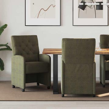 vidaXL Eetkamerstoelen met Wieltjes 2 st Nep Suede Leer, Huis en Inrichting, Stoelen, Verzenden, Nieuw