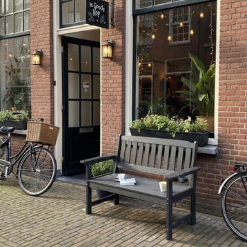 SenS-Line Kunststof Tuinbank Montreal Zwart, Verzenden, Nieuw, Hout