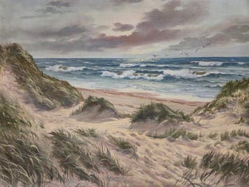 Helmut Martinsen (1903-1982) - Meeresbrandung mit Dünen, Antiek en Kunst, Kunst | Schilderijen | Klassiek