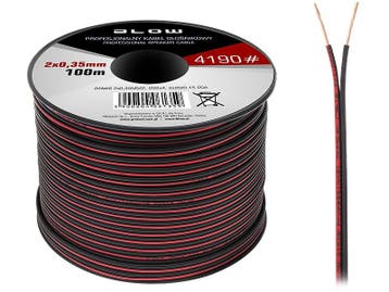 Luidsprekerkabel 2 x 0.35 mm zwart/rood op rol 100 meter, Ophalen of Verzenden, Nieuw