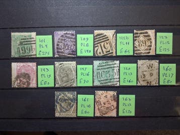 Groot-Brittannië 1865/1881 - Queen Victoria, partij zegels, Postzegels en Munten, Postzegels | Europa | UK, Gestempeld