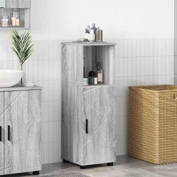 vidaXL Badkamer Kast Grijs Sonoma 30 x 35 x 95 cm Bewerkt, Verzenden, Nieuw