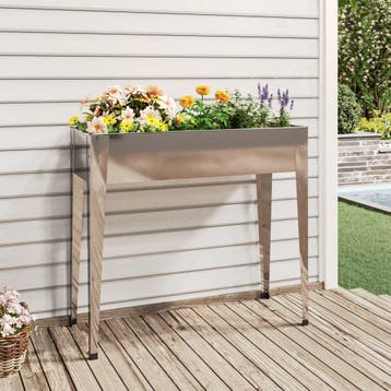 vidaXL Plantenbak 100,5x40,5x90 cm gegalvaniseerd staal, Verzenden, Nieuw, Metaal, 60 cm of meer