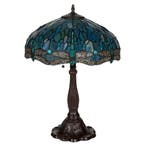 Tiffany tafellamp – Libellen &amp; Turquoise Accenten – Ø 40 ×, Verzenden, Nieuw