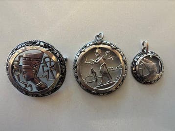 Zilver - Broche - Zilver 800 antiek met pu