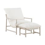*WOONWINKEL* Kussen Lounge Stoel Met Voetenbank Beige, Tuin en Terras, Verzenden, Nieuw, Kunststof