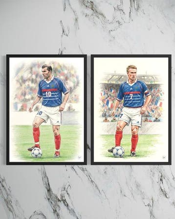 SDIMART 1996 - Lot of 2 Zinédine Zidane and Didier Deschamps, Nieuw