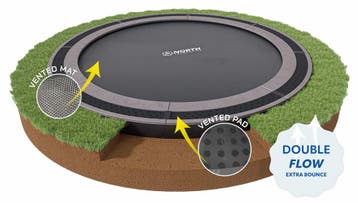 Flat to the ground trampoline North 430 cm grijs, Ophalen of Verzenden, Nieuw