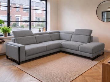 Hoekbank Meppel - hoekbanken - Grijs, Huis en Inrichting, Nieuw, 150 cm of meer, Stof, 250 tot 300 cm