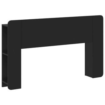 vidaXL Hoofdeinde kas Zwart 135 x 18,5 x 80 cm Geconstrueerd, Verzenden, Nieuw, Zwart, Hout