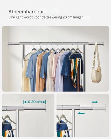 Kledingrek - met wielen - hoogte 161 cm en breedte 132 cm -, Huis en Inrichting, Verzenden, Nieuw