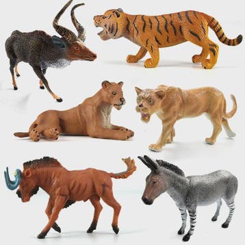 Realistische Dierenfiguren Set: Leeuw, Tijger, Zebra, Antilo, Hobby en Vrije tijd, Overige Hobby en Vrije tijd, Verzenden, Nieuw