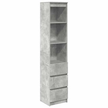 vidaXL Highboard 37,5x35x180 cm spaanplaat betongrijs, Minder dan 50 cm, Verzenden, Nieuw, Minder dan 100 cm