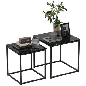 TRUUSK Bijzettafel Set - Salontafel en Koffietafel - Glazen, Verzenden, Nieuw