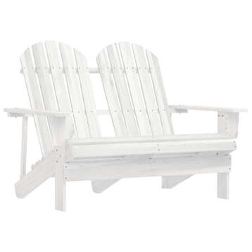 vidaXL Tuinstoel 2-zits Adirondack massief vurenhout wit, Tuin en Terras, Tuinstoelen, Verzenden, Nieuw, Hout