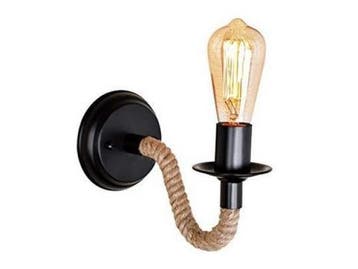 Veiling - 2x iBella Living vintage touwlamp muur, Nieuw