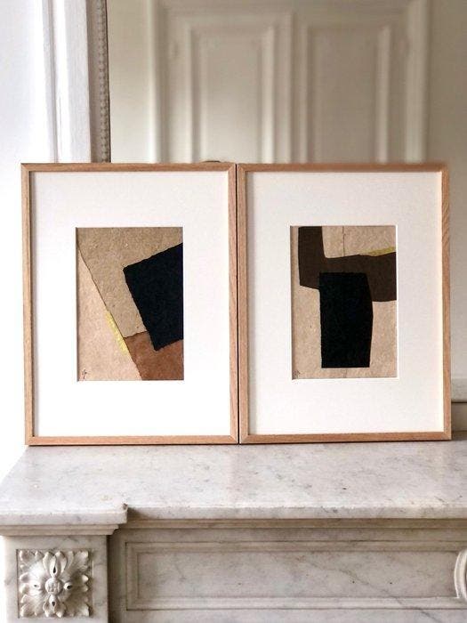 Valérie Bernier - Diptyque DRAGON N°30 - 60x40, Antiek en Kunst, Kunst | Schilderijen | Modern