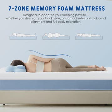 AUTHMIC Gel Schuim Traagschuim Matras Topper - 7-Zone Ergono, Verzenden, Nieuw