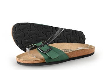 Birkenstock Slippers in maat 38 Groen, Slippers, Verzenden, Zo goed als nieuw, Groen