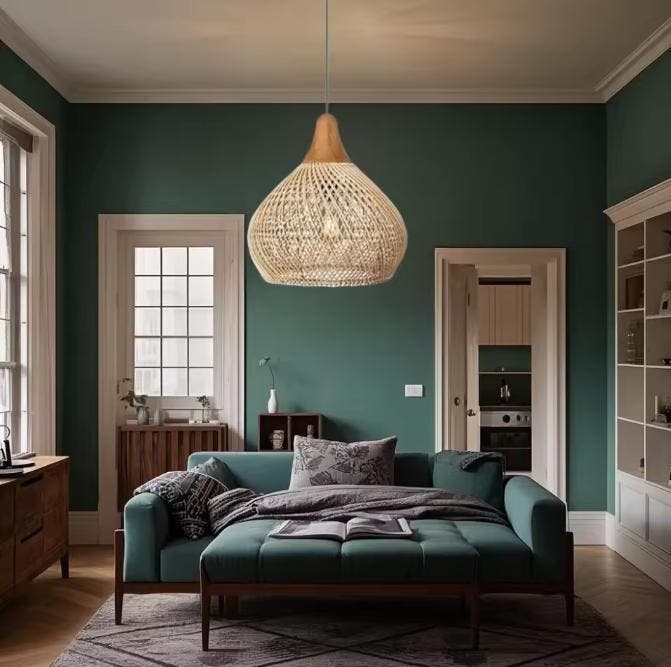 Vintage Boho Rotan Hanglamp – E27 Lamp voor Eetkamer Woonkam, Huis en Inrichting, Lampen | Hanglampen, Nieuw, Verzenden