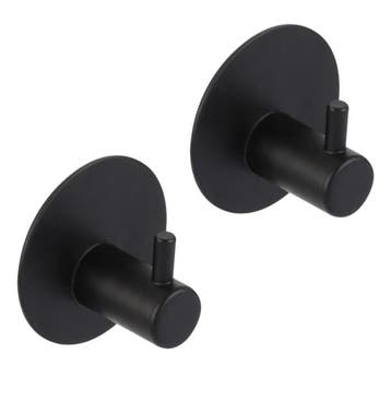 Differnz haak zelfklevend rond rvs mat zwart 2 stuks, Verzenden, Nieuw